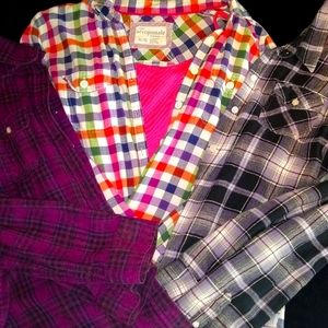 Plaid flannels (4/$10)